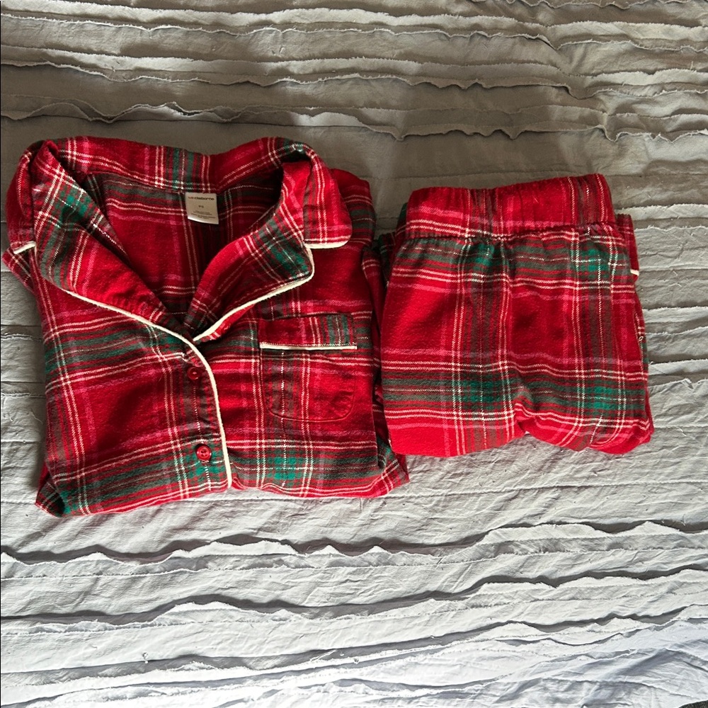 Liz Claiborne Red and Green Plaid Women's Pajama Set Size PS Cotton